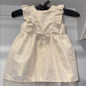 Cat & Jack Shimmering Cream Dress with Ruffle Accents